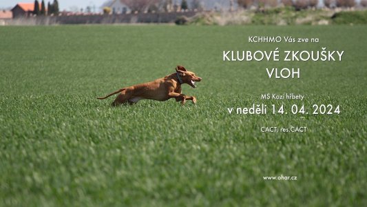 Pozvánka - Klubové zkoušky vloh